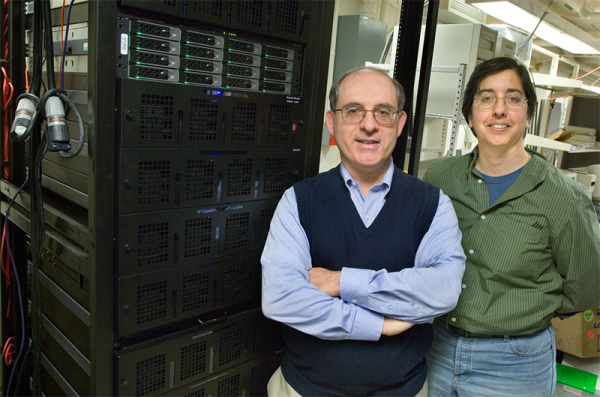 Tony Spadafora and Deb Agarwal in the Keck Remote Observing Facility